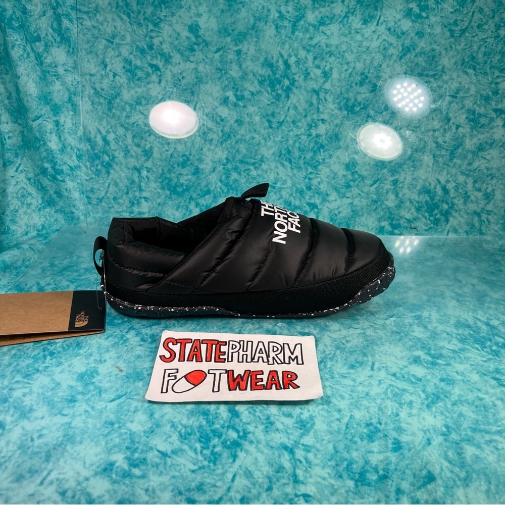 The North Face Black Quilted Slip-On Slippers with Speckled Sole - Picture 3 of 5